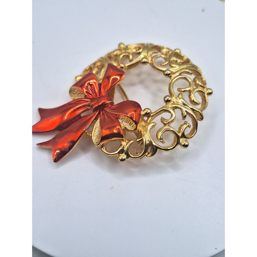 2 Christmas Wreath Brooches - Picture 8 of 12